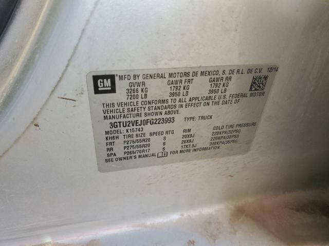 Photo 10 from auction – 2015 GMC SIERRA K15 with VIN 3GTU2VEJ0FG223993