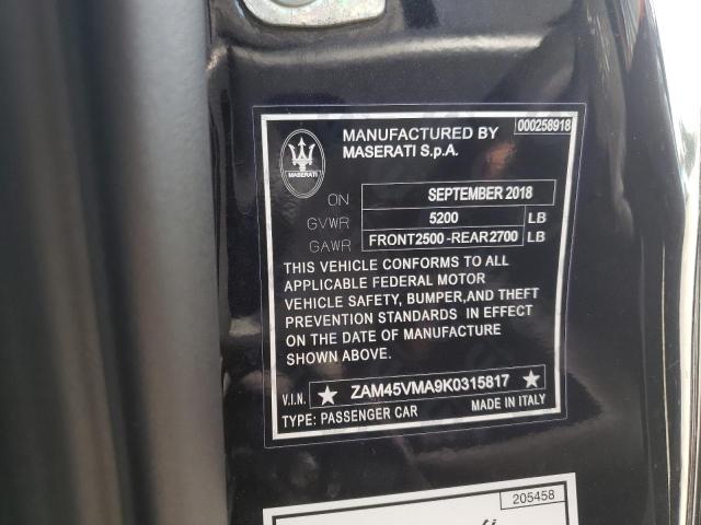 Photo 10 from auction – 2019 MASERATI GRANTURISM with VIN ZAM45VMA9K0315817