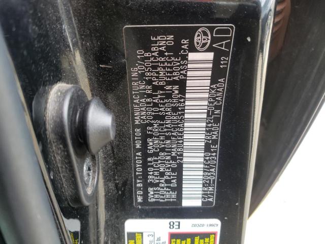 Photo 10 from auction – 2010 TOYOTA COROLLA BA with VIN 2T1BU4EE6AC511647