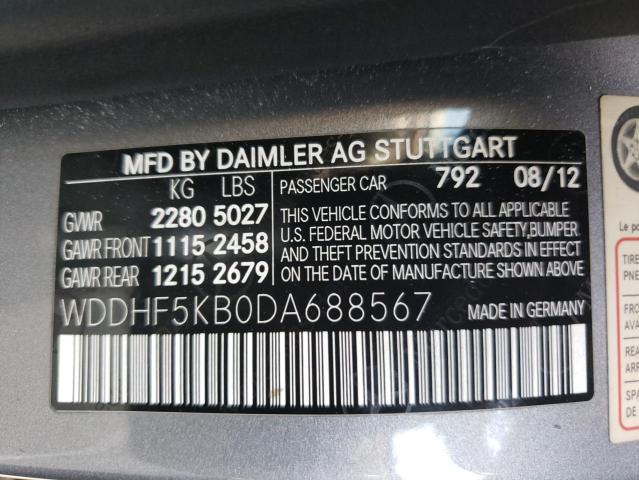 Photo 10 from auction – 2013 MERCEDES-BENZ E 350 with VIN WDDHF5KB0DA688567
