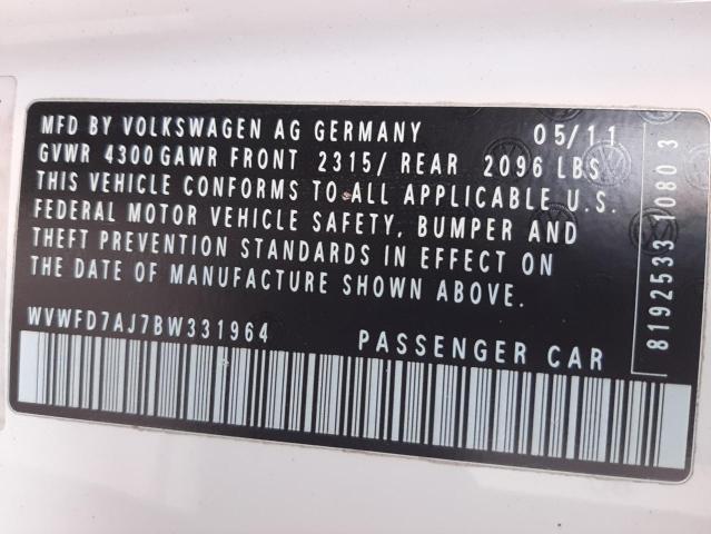 Photo 10 from auction – 2011 VOLKSWAGEN GTI with VIN WVWFD7AJ7BW331964