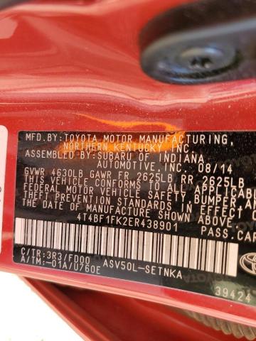 Photo 10 from auction – 2014 TOYOTA CAMRY L with VIN 4T4BF1FK2ER438901
