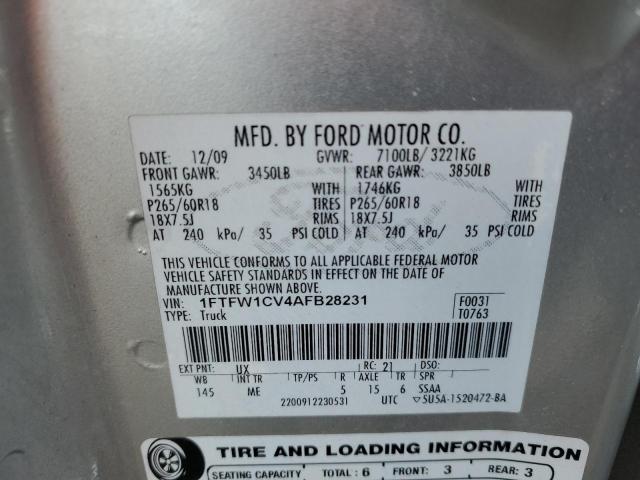 Photo 10 from auction – 2010 FORD F150 SUPER with VIN 1FTFW1CV4AFB28231