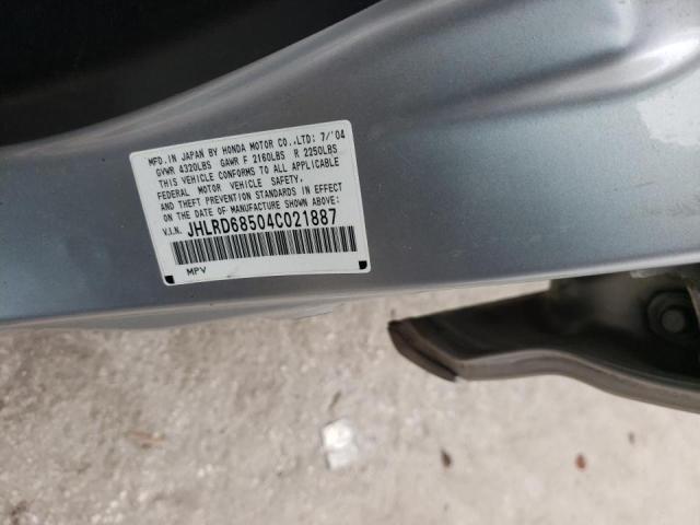 Photo 10 from auction – 2004 HONDA CR-V LX with VIN JHLRD68504C021887