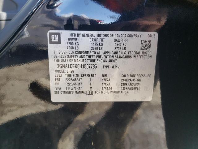 Photo 10 from auction – 2017 CHEVROLET EQUINOX LT with VIN 2GNALCEK0H1507785