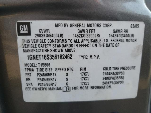 Photo 10 from auction – 2005 CHEVROLET TRAILBLAZE with VIN 1GNET16S356182462