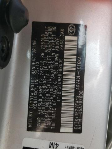 Photo 10 from auction – 2011 TOYOTA CAMRY BASE with VIN 4T1BF3EK9BU188009