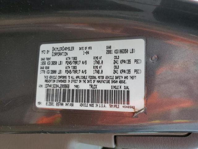 Photo 10 from auction – 2004 DODGE RAM 1500 S with VIN 1D7HA16D04J209969