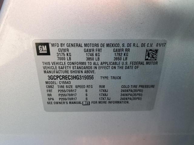 Photo 10 from auction – 2017 CHEVROLET SILVERADO with VIN 3GCPCREC3HG319056