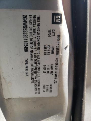 Photo 10 from auction – 2005 BUICK CENTURY CU with VIN 2G4WS52J251185456
