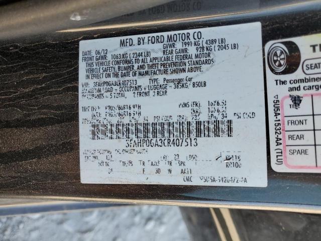 Photo 10 from auction – 2012 FORD FUSION S with VIN 3FAHP0GA3CR407513