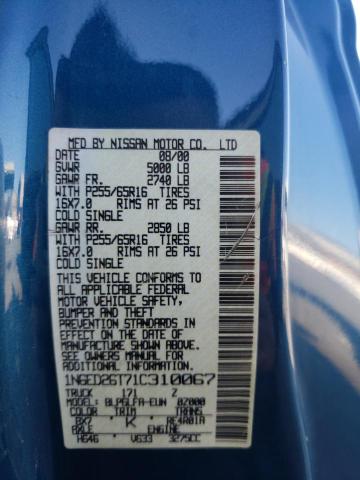 Photo 10 from auction – 2001 NISSAN FRONTIER K with VIN 1N6ED26T71C310067