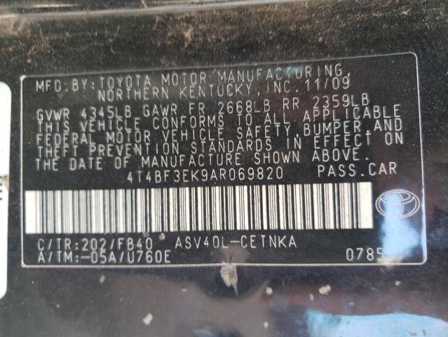 Photo 10 from auction – 2010 TOYOTA CAMRY BASE with VIN 4T4BF3EK9AR069820