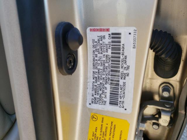 Photo 10 from auction – 2002 LEXUS ES 300 with VIN JTHBF30G120074907