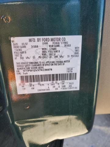Photo 10 from auction – 2007 FORD F150 SUPER with VIN 1FTPW12VX7KC56978