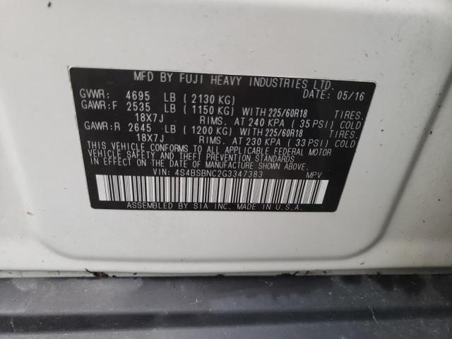 Photo 10 from auction – 2016 SUBARU OUTBACK 2. with VIN 4S4BSBNC2G3347383