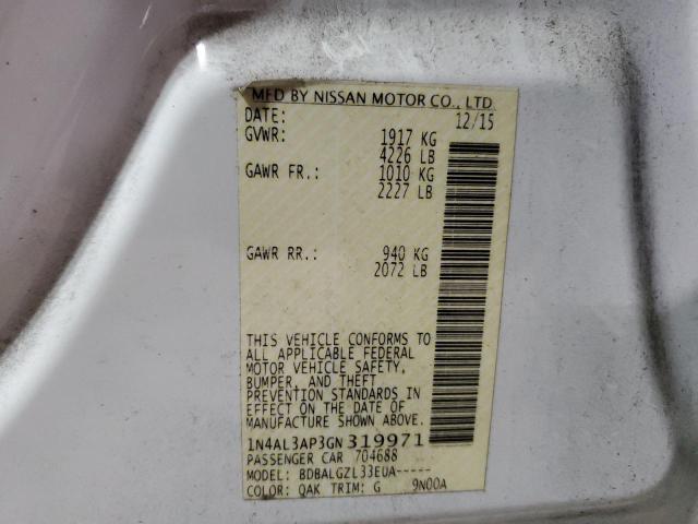 Photo 10 from auction – 2016 NISSAN ALTIMA 2.5 with VIN 1N4AL3AP3GN319971