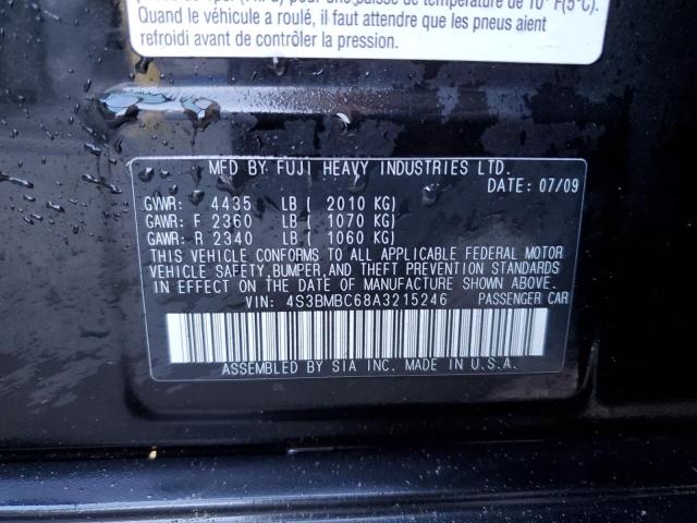 Photo 10 from auction – 2010 SUBARU LEGACY 2.5 with VIN 4S3BMBC68A3215246