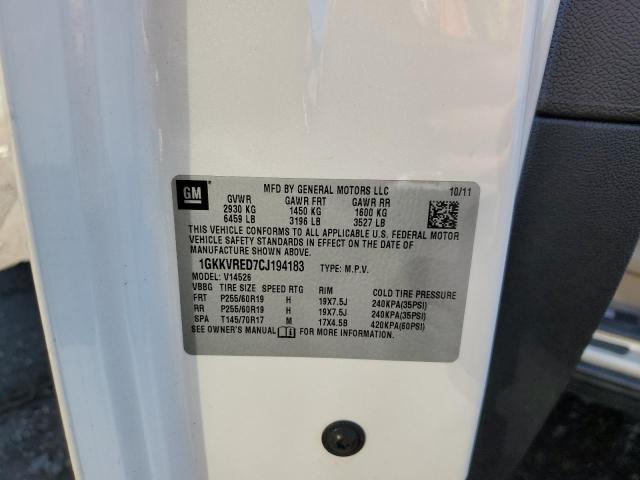 Photo 10 from auction – 2012 GMC ACADIA SLT with VIN 1GKKVRED7CJ194183