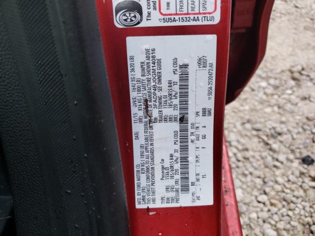 Photo 10 from auction – 2016 FORD FIESTA SE with VIN 3FADP4BJ0GM140816