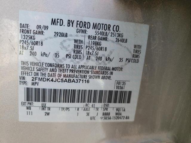 Photo 10 from auction – 2010 FORD EDGE SEL with VIN 2FMDK4JC5ABA37116