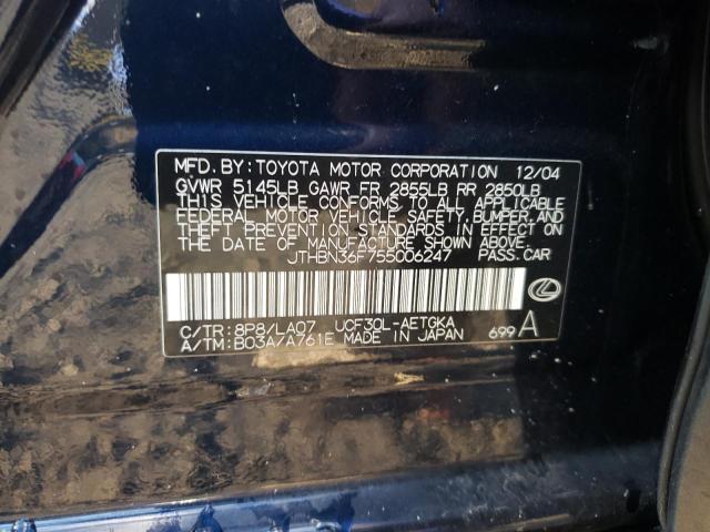 Photo 10 from auction – 2005 LEXUS LS 430 with VIN JTHBN36F755006247