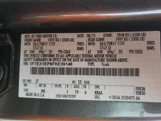 Photo 10 from auction – 2015 FORD F150 SUPER with VIN 1FTEX1EP8FKE39148