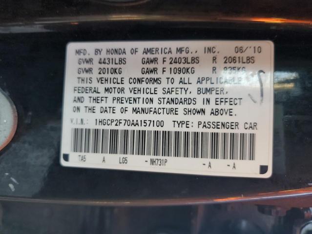 Photo 10 from auction – 2010 HONDA ACCORD EX with VIN 1HGCP2F70AA157100