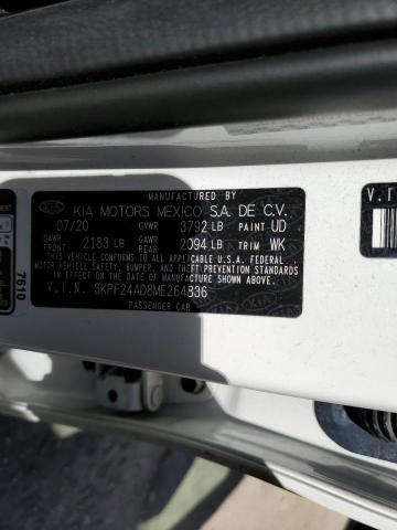 Photo 10 from auction – 2021 KIA FORTE FE with VIN 3KPF24AD8ME264836