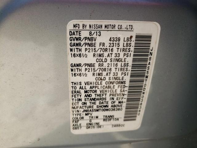 Photo 10 from auction – 2013 NISSAN ROGUE S with VIN JN8AS5MT0DW036360