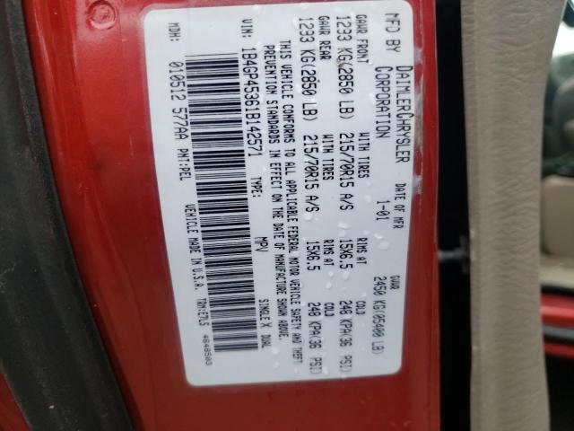 Photo 10 from auction – 2001 DODGE CARAVAN SE with VIN 1B4GP45361B142571