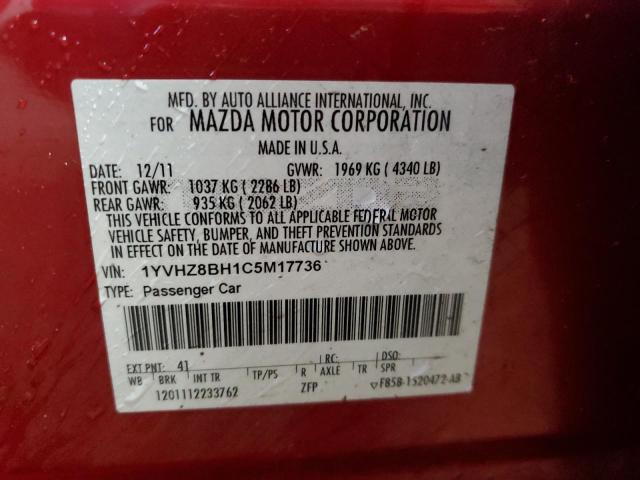Photo 10 from auction – 2012 MAZDA 6 I with VIN 1YVHZ8BH1C5M17736