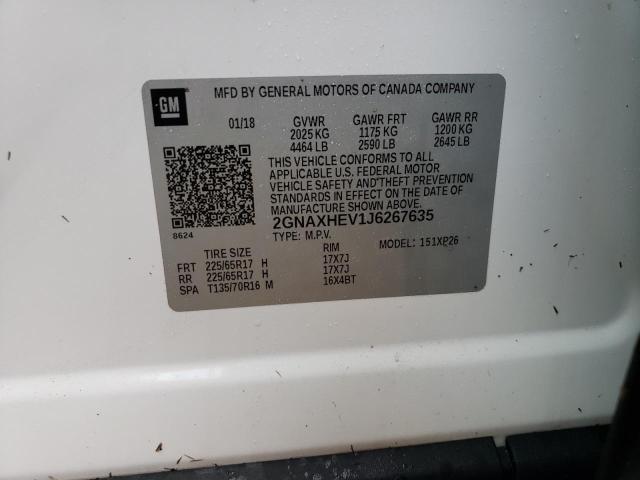 Photo 10 from auction – 2018 CHEVROLET EQUINOX LS with VIN 2GNAXHEV1J6267635