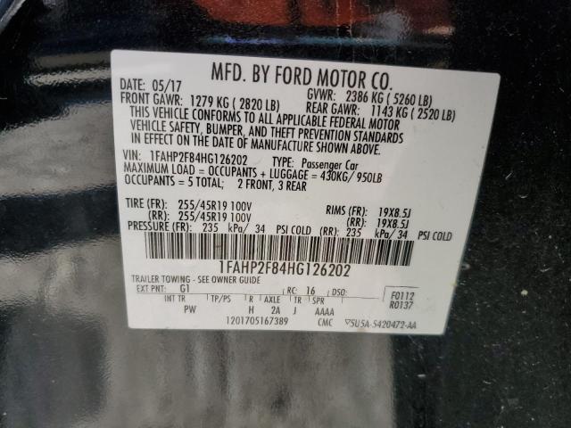 Photo 10 from auction – 2017 FORD TAURUS LIM with VIN 1FAHP2F84HG126202