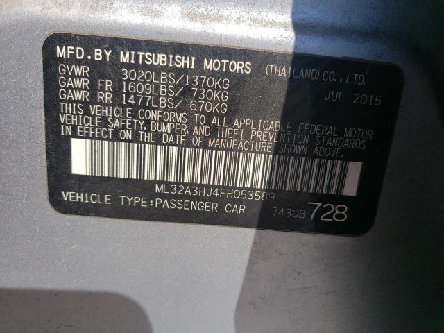 Photo 10 from auction – 2015 MITSUBISHI MIRAGE DE with VIN ML32A3HJ4FH053589