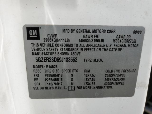 Photo 10 from auction – 2009 SATURN OUTLOOK XR with VIN 5GZER23D69J133552