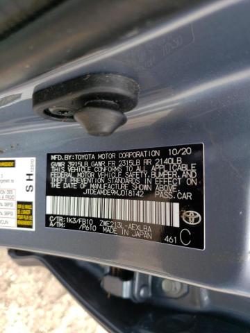 Photo 10 from auction – 2021 TOYOTA COROLLA LE with VIN JTDEAMDE9MJ018142