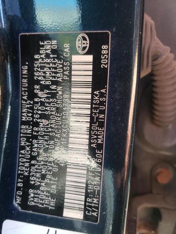 Photo 10 from auction – 2012 TOYOTA CAMRY BASE with VIN 4T1BF1FKXCU101738