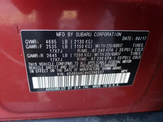 Photo 10 from auction – 2017 SUBARU OUTBACK 2. with VIN 4S4BSAAC4H3396537