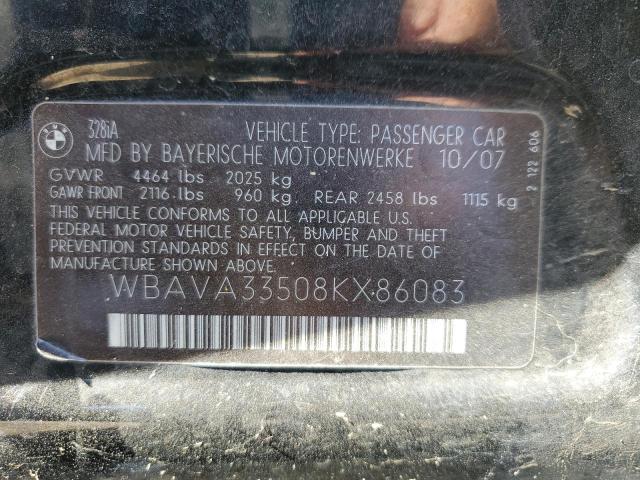 Photo 10 from auction – 2008 BMW 328 I with VIN WBAVA33508KX86083