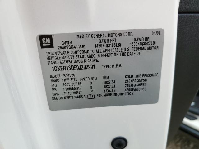 Photo 10 from auction – 2009 GMC ACADIA SLE with VIN 1GKER13D59J202991