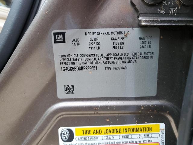 Photo 10 from auction – 2011 BUICK LACROSSE C with VIN 1G4GC5ED3BF239651