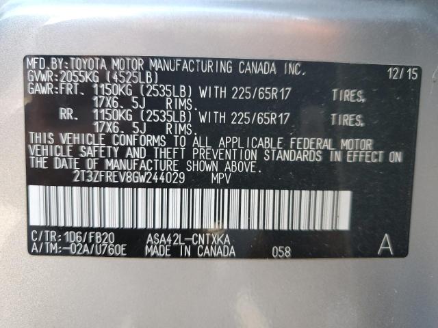 Photo 10 from auction – 2016 TOYOTA RAV4 LE with VIN 2T3ZFREV8GW244029