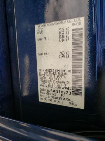 Photo 10 from auction – 2010 NISSAN ALTIMA SR with VIN 1N4BL2AP3AN510523