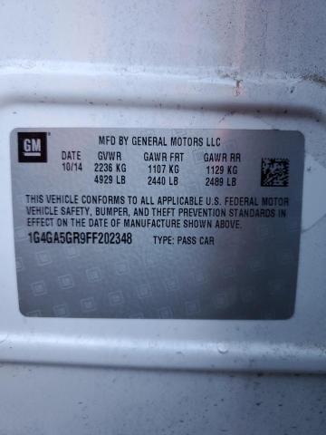 Photo 10 from auction – 2015 BUICK LACROSSE with VIN 1G4GA5GR9FF202348