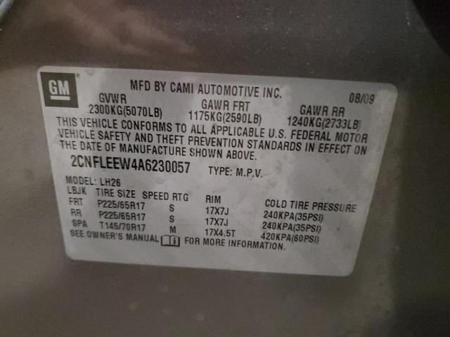 Photo 10 from auction – 2010 CHEVROLET EQUINOX LT with VIN 2CNFLEEW4A6230057