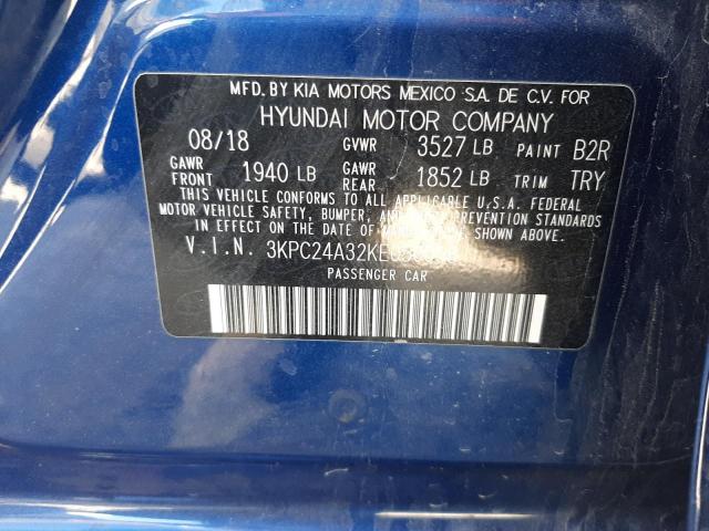 Photo 10 from auction – 2019 HYUNDAI ACCENT SE with VIN 3KPC24A32KE050058