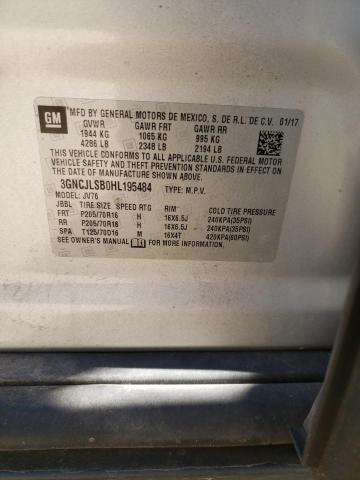 Photo 10 from auction – 2017 CHEVROLET TRAX 1LT with VIN 3GNCJLSB0HL195484