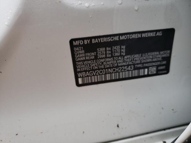 Photo 10 from auction – 2022 BMW 840I with VIN WBAGV2C01NCH22543