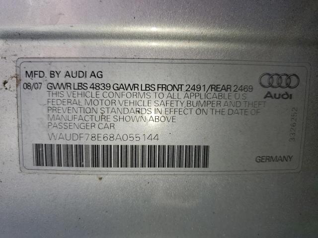 صورة رقم 10 من المزاد - 2008 AUDI A4 2.0T QU مع VIN WAUDF78E68A055144